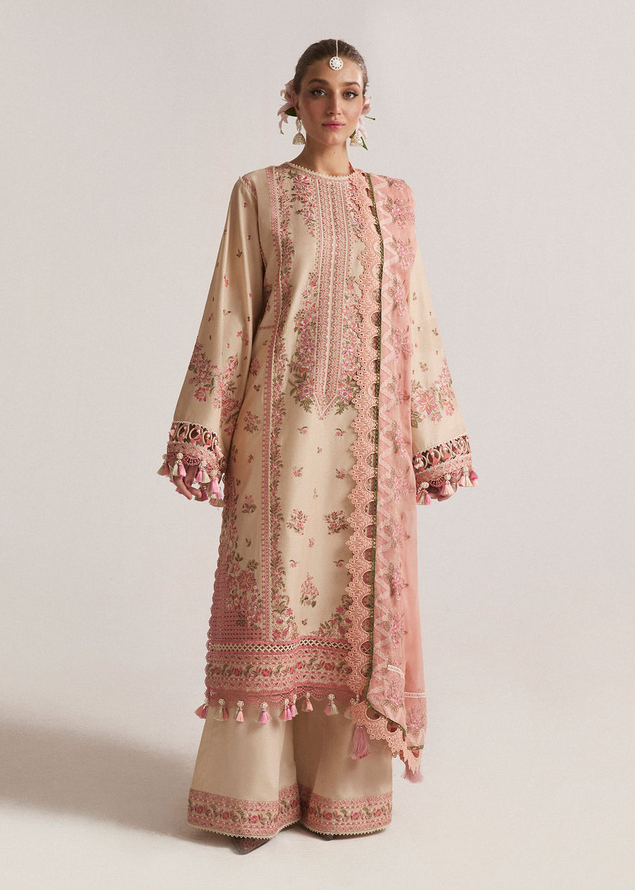 Hussain Rehar Unstitched Dhanak 3PC With Embroidered Shawl (SYT-116)