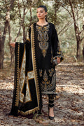 Maria B - 3PC Unstitched Dhanak Embroidered Shirt with Printed Wool Shawl and Trouser