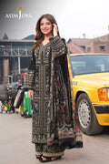 ASIM jOFA UNSTITCHED DHANAK EMBROIDERED 3PC WITH PRINTED SHAWL & PLAIN TROUSER