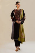 ZARA SHAH JAHAN - 3PC DHANAK EMBROIDERED SHIRT WITH PRINTED SHAWL AND TROUSER
