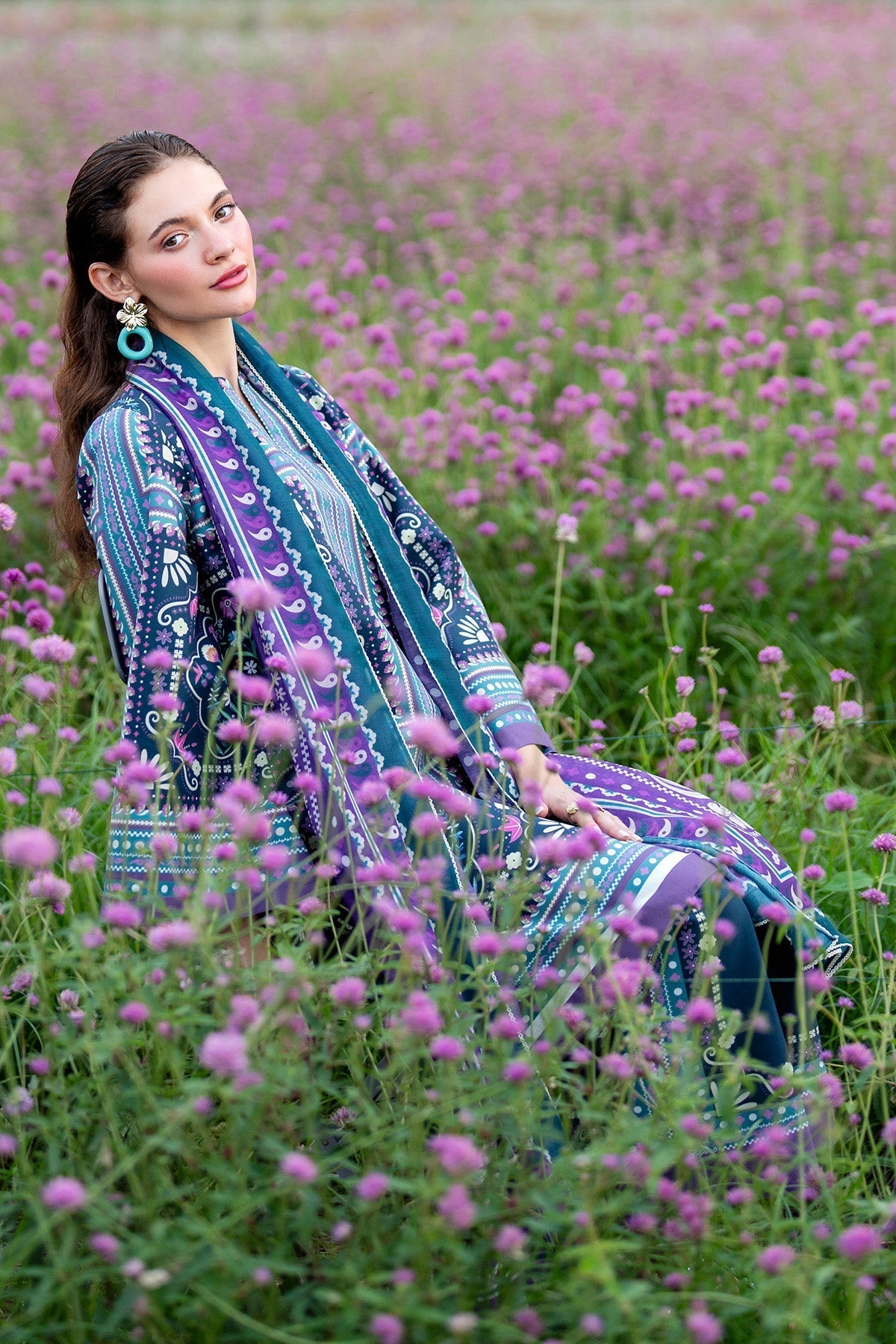 JAZMIN - 3PC Unstitched Printed Viscose Shirt with Printed Dupatta and Printed Trouser