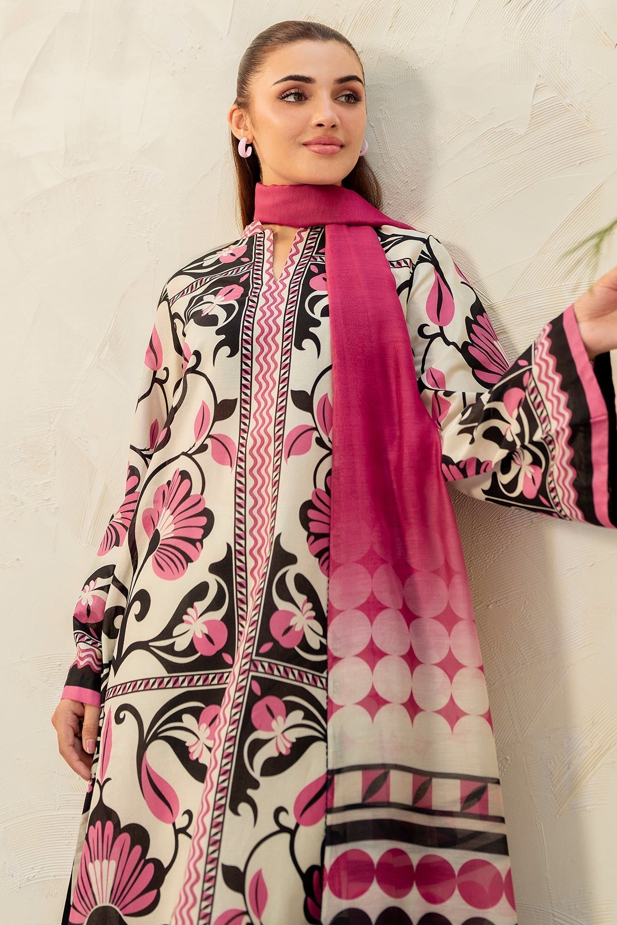 JAZMIN - 3PC Unstitched Printed Viscose Shirt with Printed Dupatta and Printed Trouser