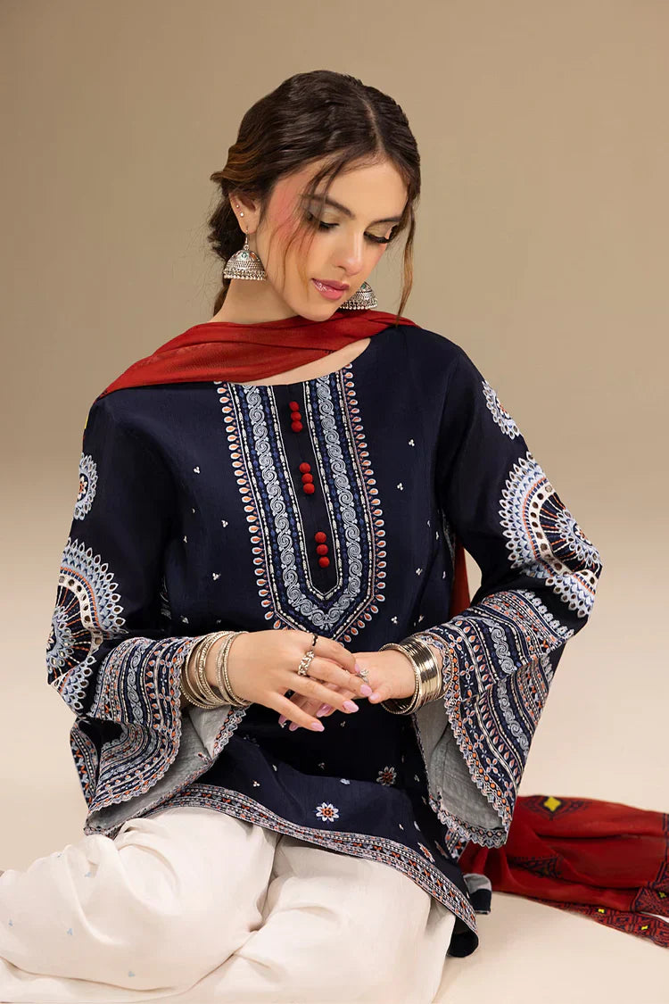 JAZMIN - UNSTITCHED 3PC DHANAK EMBROIDERED WITH DIGITAL PRINT SHAWL