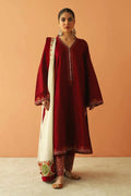 Zara Shah Jahan - 3PC Unstitched Dhanak Embroidered Shirt with Embroidered Back and Pashmina Printed Shawl