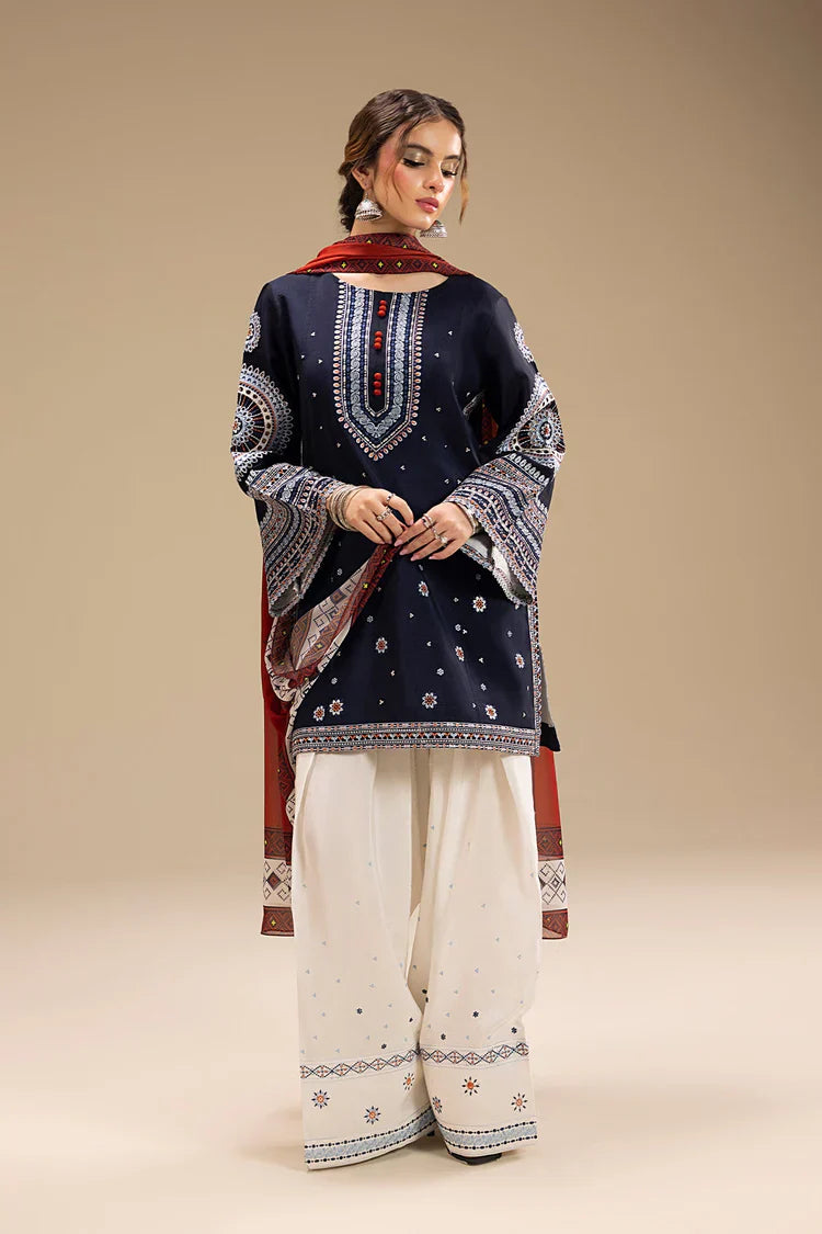 JAZMIN - UNSTITCHED 3PC DHANAK EMBROIDERED WITH DIGITAL PRINT SHAWL
