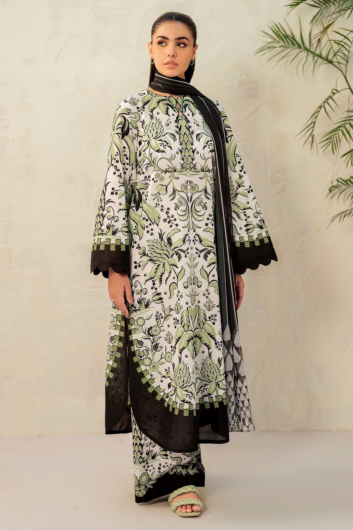 JAZMIN - 3PC Unstitched Printed Viscose Shirt with Printed Dupatta and Printed Trouser