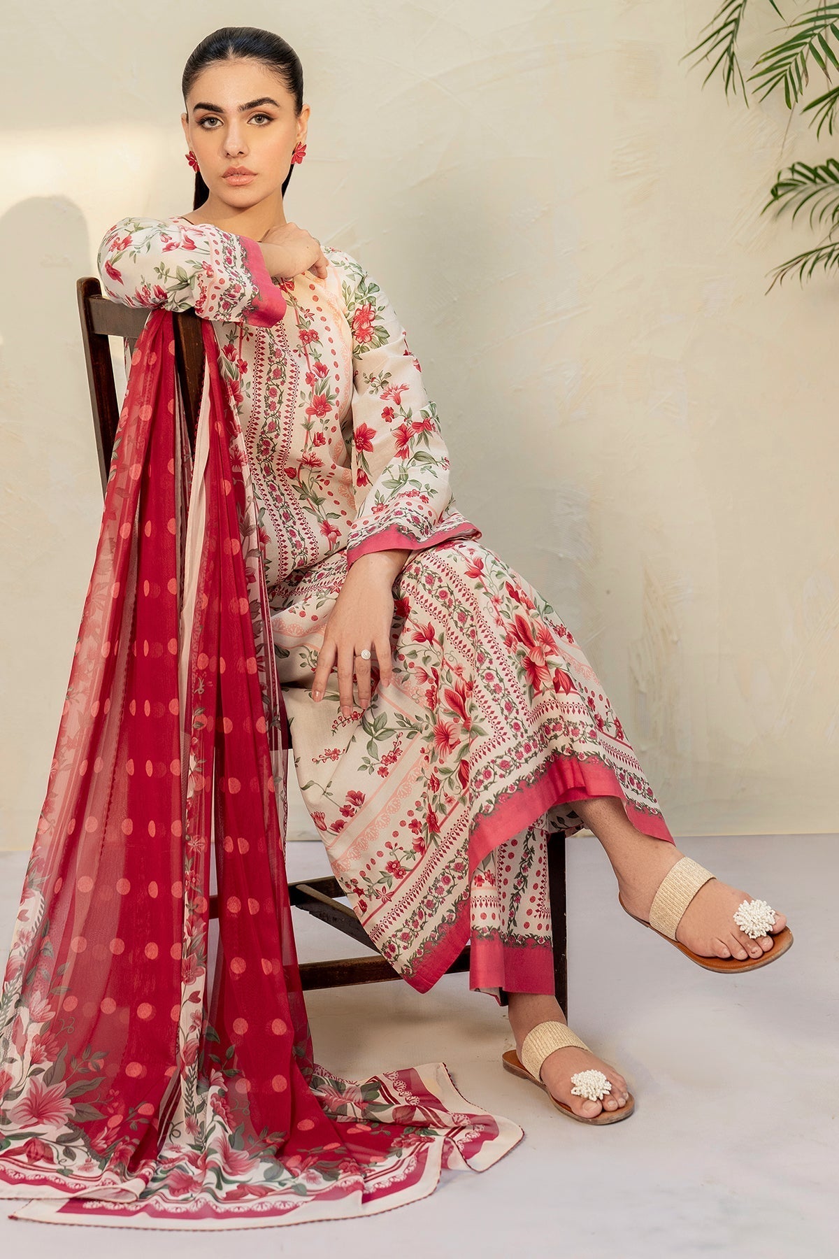 JAZMIN - 3PC Unstitched Printed Viscose Shirt with Printed Dupatta and Printed Trouser
