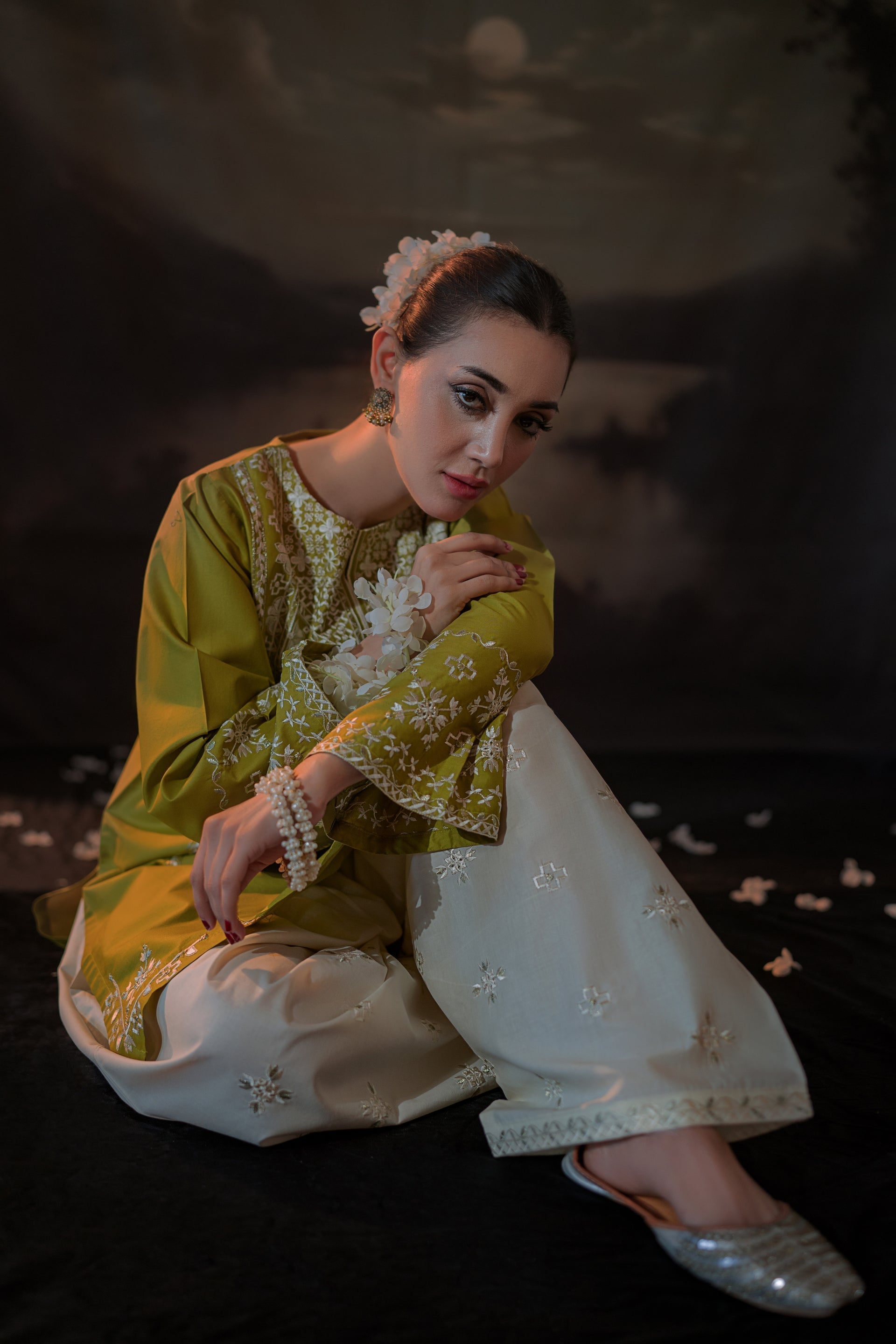 Urge - 2PC Unstitched Dhanak Embroidered Shirt with Dhanak Embroidered Trousers