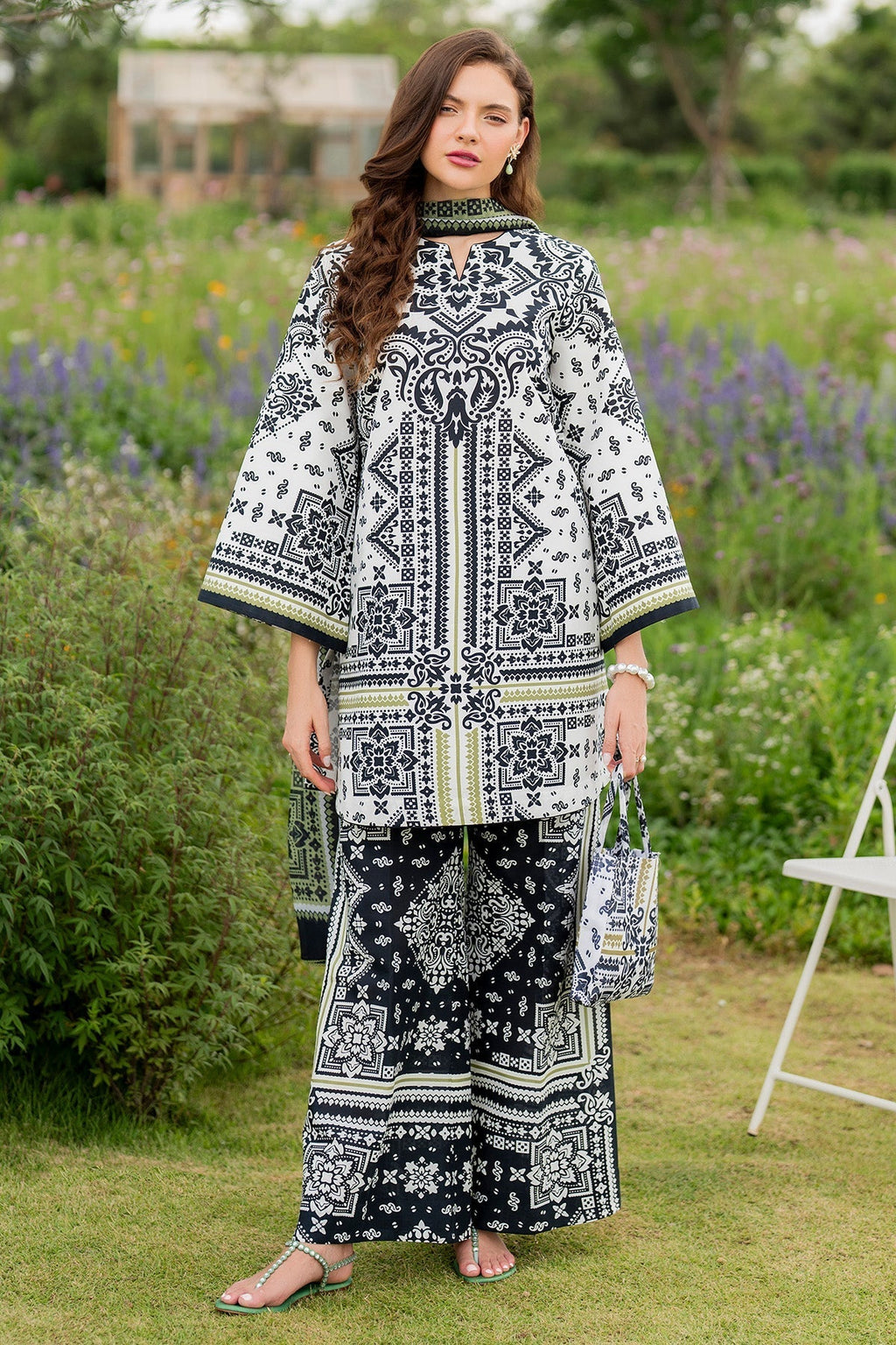 JAZMIN - 3PC Unstitched Printed Viscose Shirt with Printed Dupatta and Printed Trouser