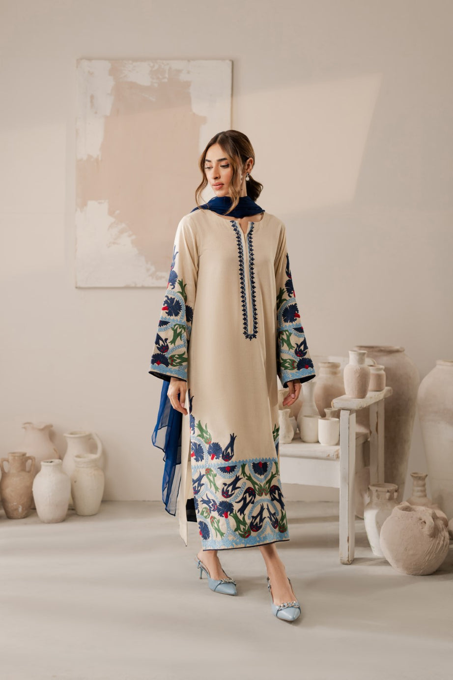 VINTAGE LUXURY UNSTITCHED DHANAK 3PC