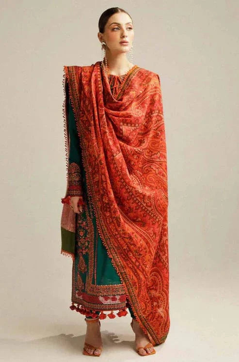 Hussain Rehar Unstitched Dhanak 3PC With Printed Shawl (SYT-110)