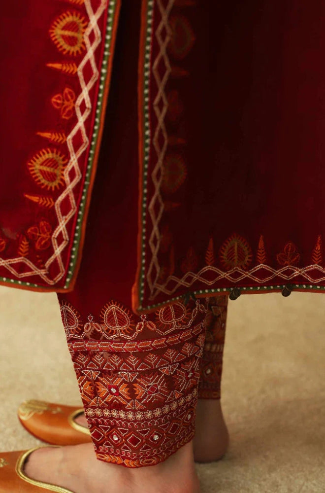 Zara Shah Jahan - 3PC Unstitched Dhanak Embroidered Shirt with Embroidered Back and Pashmina Printed Shawl