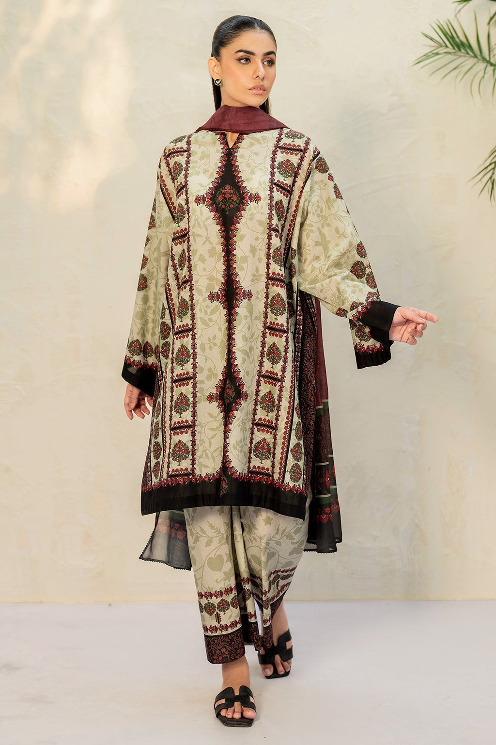 JAZMIN - 3PC Unstitched Printed Viscose Shirt with Printed Dupatta and Printed Trouser