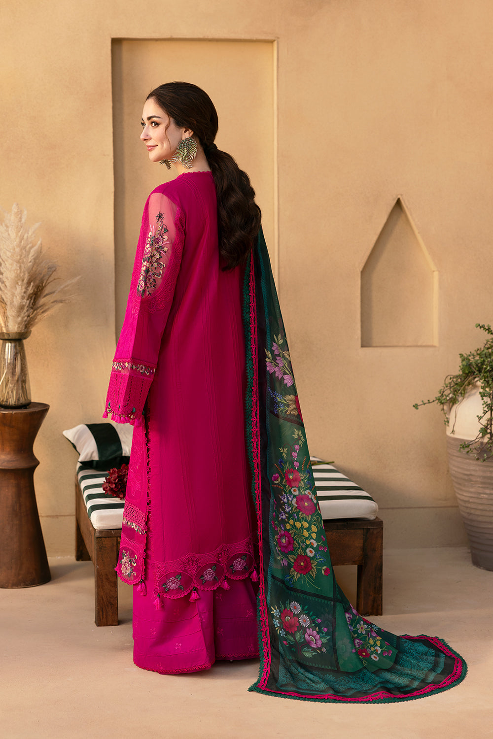 Saira Rizwan - Unstitched Dhanak Embroidered 3PC With Printed Shawl (SYT-129)