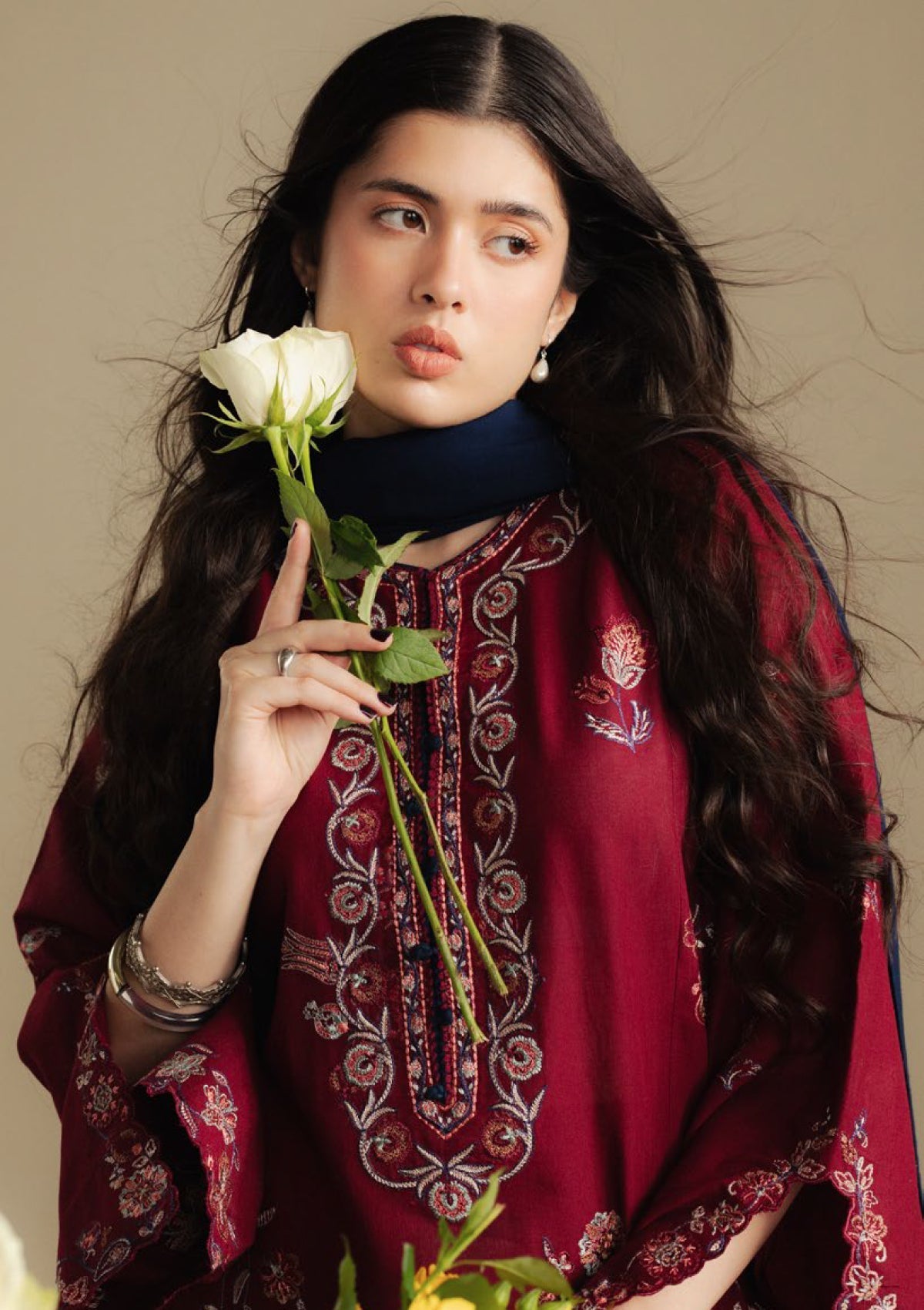COCO BY ZARA SHAHJAHAN LUXURY UNSTITCHED WINTER DHANAK EMBROIDERED 3PC WITH WOOL PRINTED SHAWL (SYT-217)