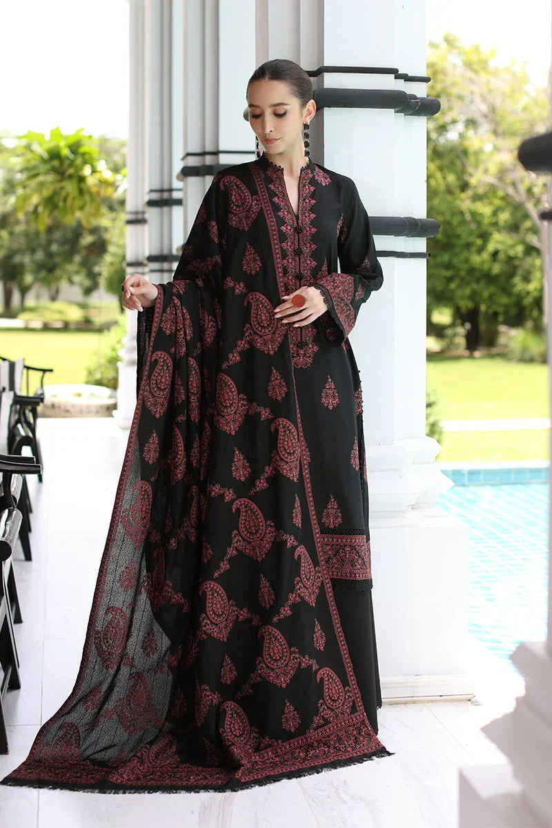 BAREEZE - WINTER DHANAK UNSTITCHED 3PC WITH HEAVY EMBROIDERED SHAWL UNSTITCHED (SYT-143)
