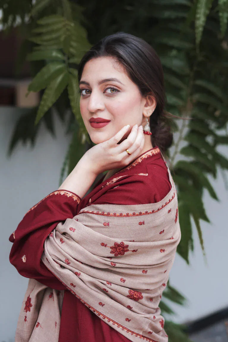 Aisling - 3PC Unstitched Dhanak Embroidered Shirt with Dhanak Embroidered Dupatta and Trouser