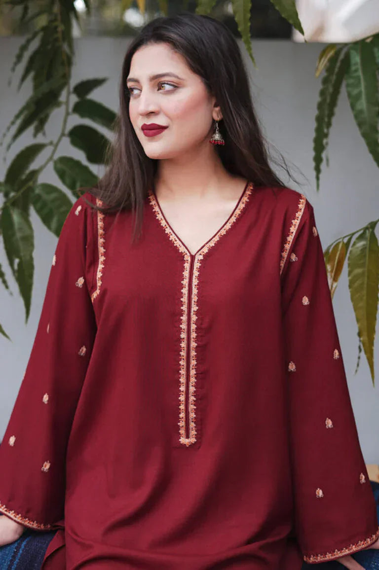 Aisling - 3PC Unstitched Dhanak Embroidered Shirt with Dhanak Embroidered Dupatta and Trouser