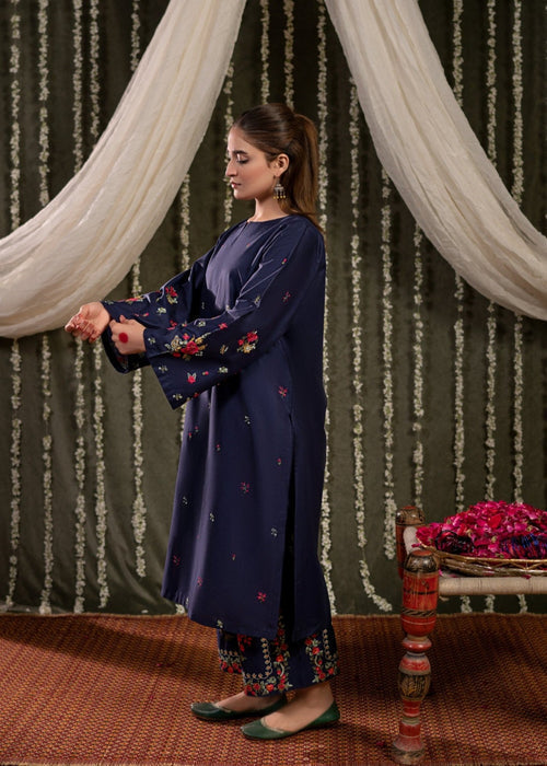 Urge - 2PC Unstitched Dhanak Embroidered Shirt with Dhanak Embroidered Trousers