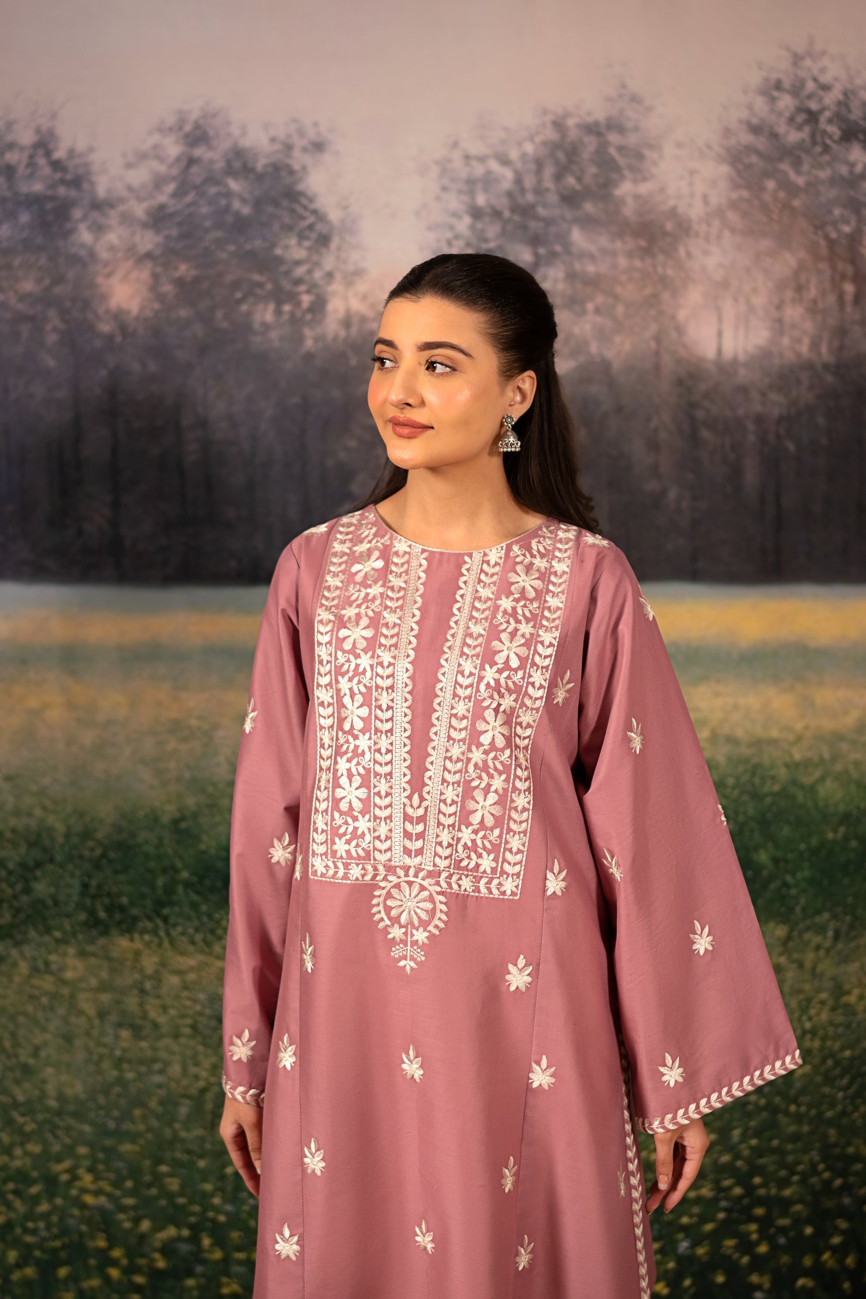 Urge - 2PC Unstitched Dhanak Embroidered Shirt with Dhanak Embroidered Trousers