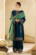 Zara Shah Jahan - 3PC Unstitched Dhanak Embroidered Shirt with Embroidered Dhanak Shawl and Trouser
