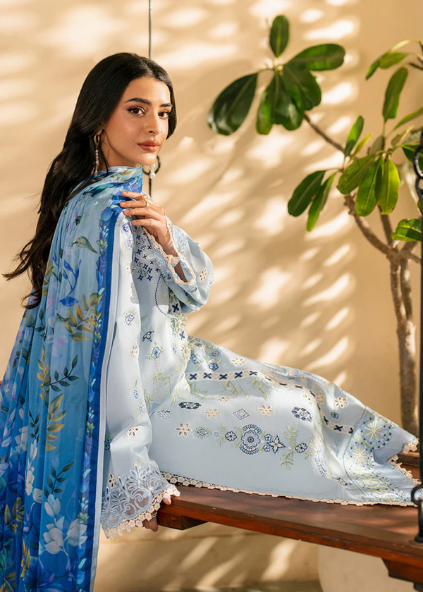 ASHIYANA BY ROHINAAZ-3PC DHANAK EMBROIDERED SHIRT WITH WOOL SHAWL & EMB TROUSER (UNSTITCHED)