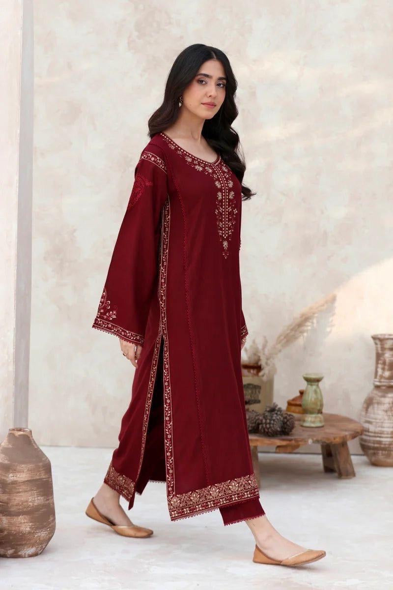 AFROZEH WINTER DHANAK UNSTITCHED EMBROIDERED 2PC