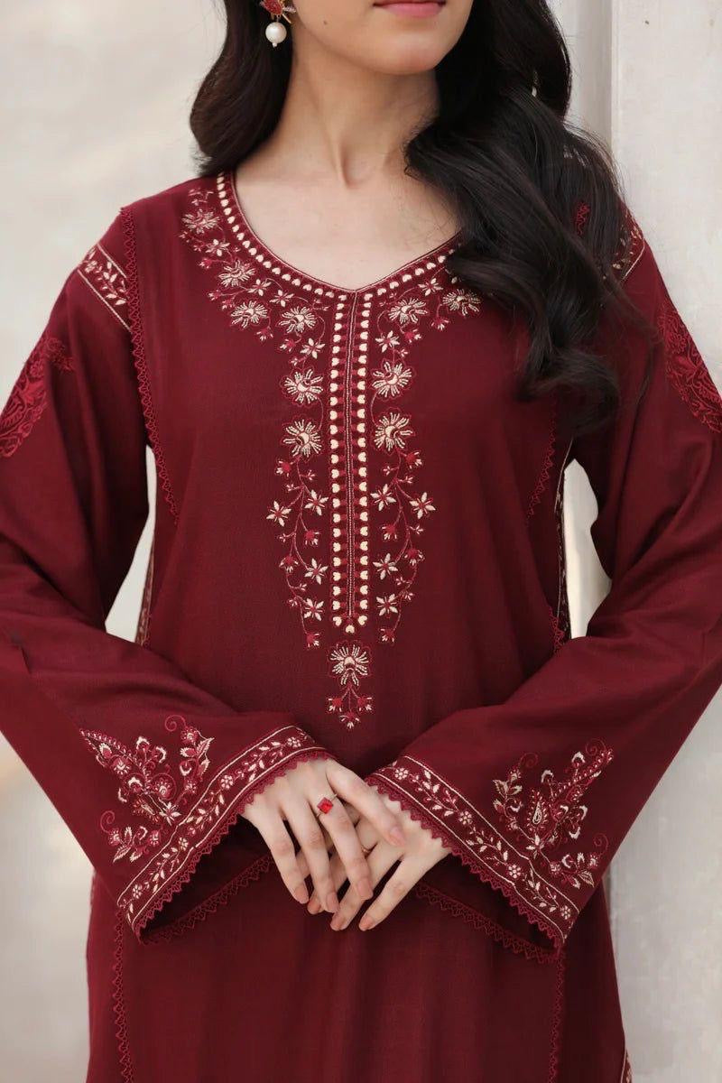 AFROZEH WINTER DHANAK UNSTITCHED EMBROIDERED 2PC