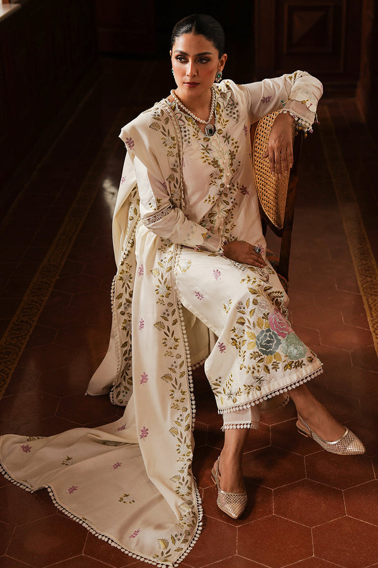 CROSS STITCH-3PC DHANAK EMBROIDERED SHIRT WITH DHANAK EMBROIDERED SHAWL AND TROUSER (SYT-125)