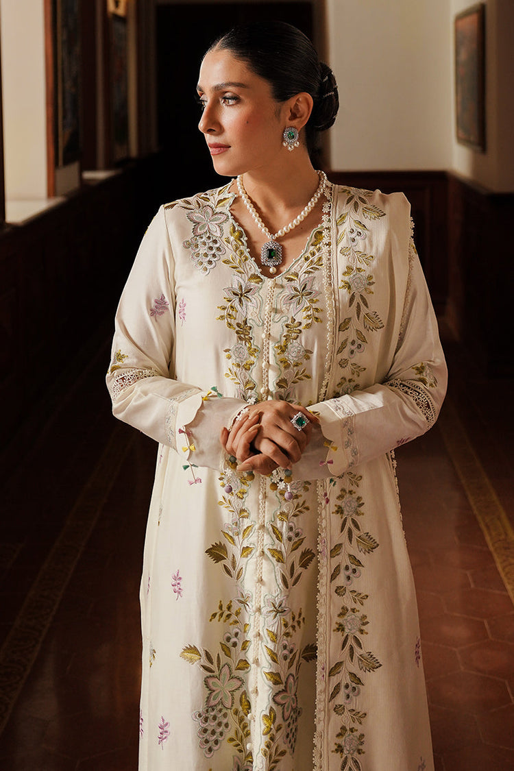 CROSS STITCH-3PC DHANAK EMBROIDERED SHIRT WITH DHANAK EMBROIDERED SHAWL AND TROUSER (SYT-125)