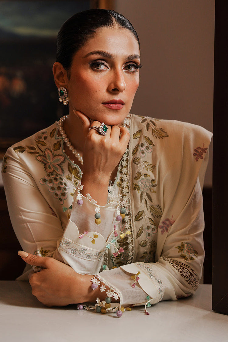 CROSS STITCH-3PC DHANAK EMBROIDERED SHIRT WITH DHANAK EMBROIDERED SHAWL AND TROUSER (SYT-125)