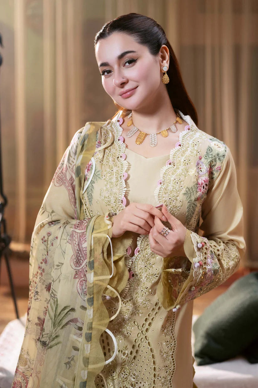 Jade - Unstitched Luxury Dhanak Chikenkari Heavy Embroidered 3PC Suit (SYT-139)