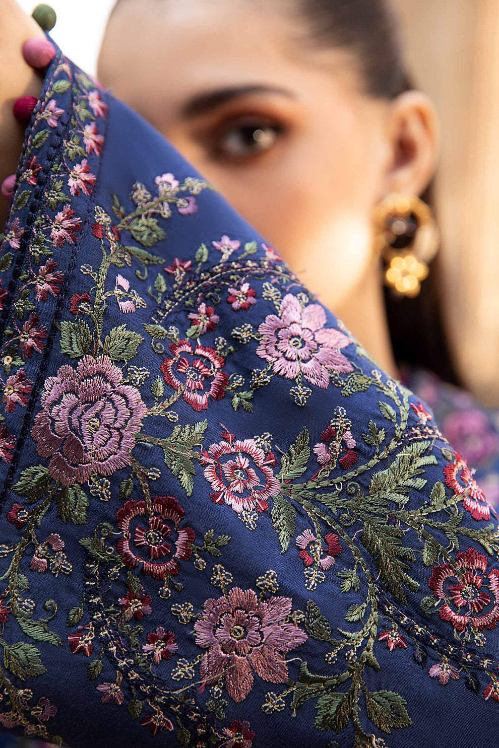 MARIA B - UNSTITCHED WINTER DHANAK EMBROIDERED 3PC WITH PRINTED PASHMINA SHAWL (SYT-146)