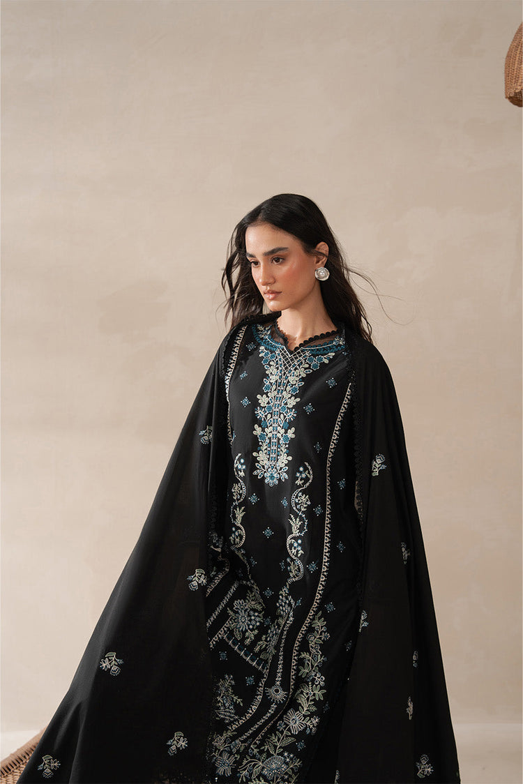 BEECHTREE-3PC KARANDI EMBROIDERED SHIRT WITH KHADDI NET EMBROIDERED DUPATTA AND EMB TROUSER (SYT-159)