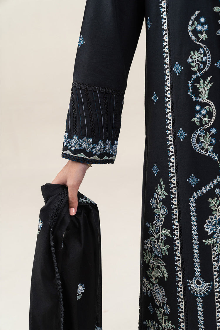 BEECHTREE-3PC KARANDI EMBROIDERED SHIRT WITH KHADDI NET EMBROIDERED DUPATTA AND EMB TROUSER (SYT-159)