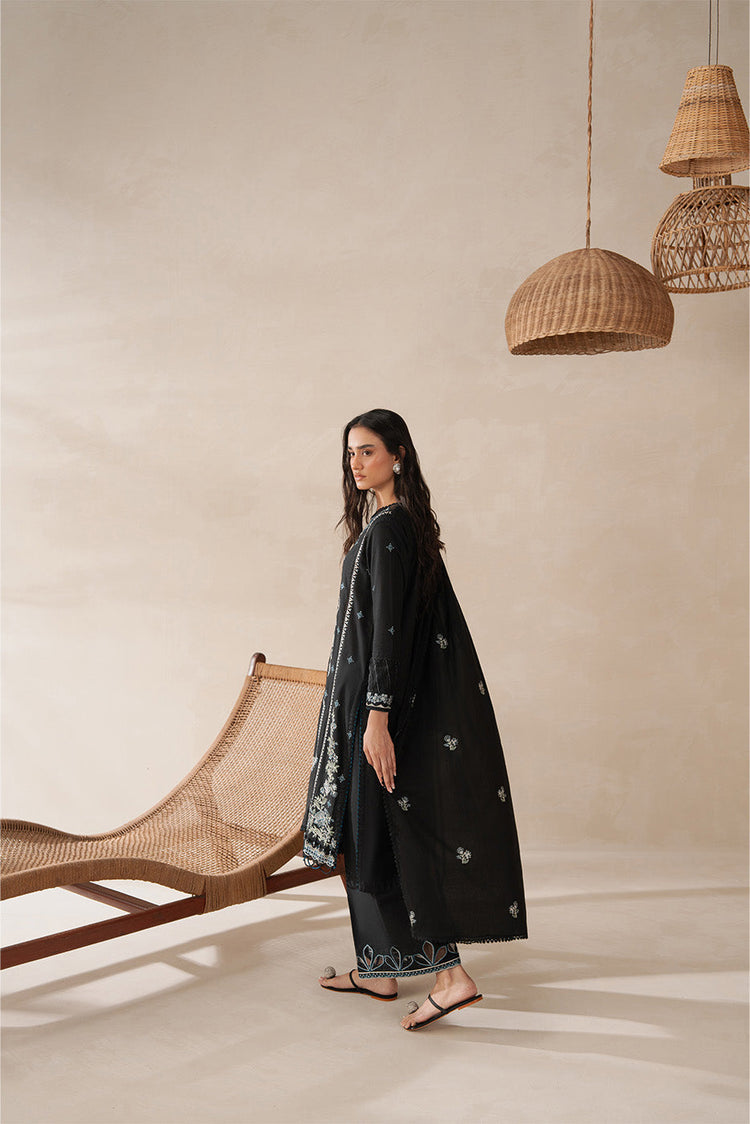 BEECHTREE-3PC KARANDI EMBROIDERED SHIRT WITH KHADDI NET EMBROIDERED DUPATTA AND EMB TROUSER (SYT-159)