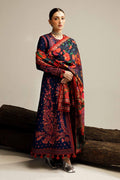Hussain Rehar - UNSTITCHED 3PC Embroidered Dhanak Suit with Printed Shawal (SYT-187)