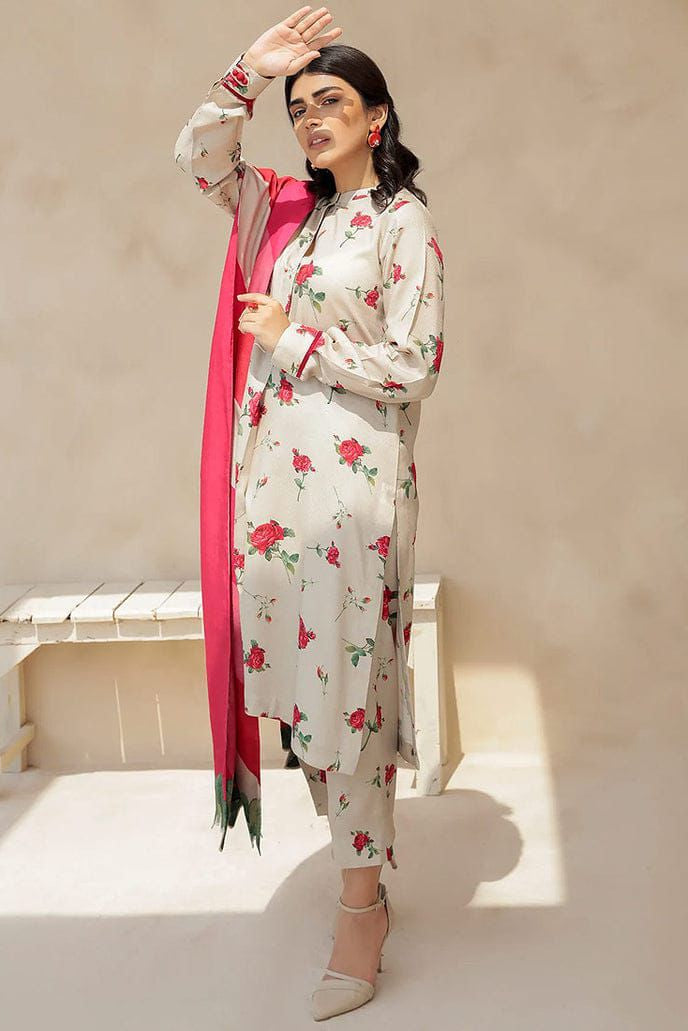BAROUQE-3PC KARANDI PRINTED SHIRT WITH KARANDI PRINTED DUPATTA AND TROUSER