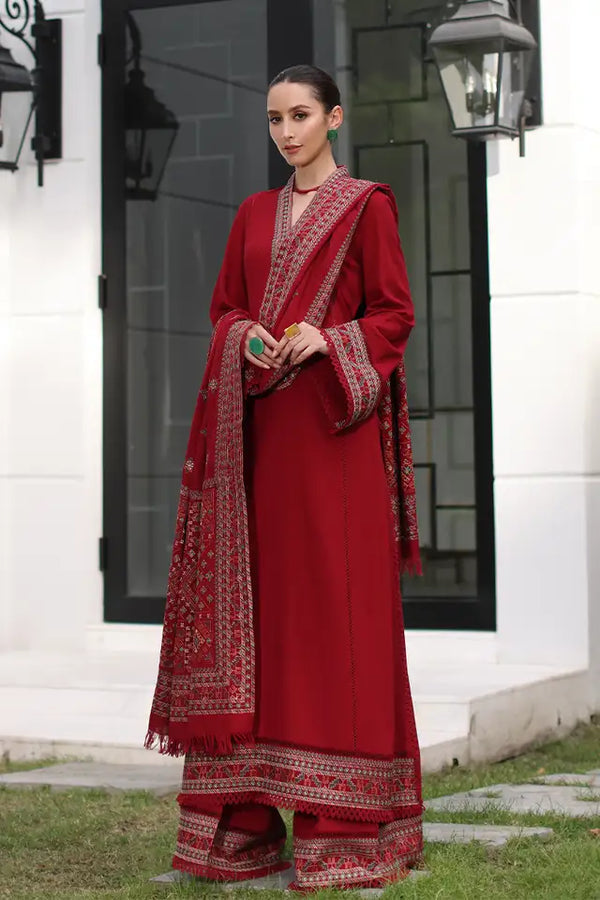 BAREEZE - UNSTITCHED 3PC EMBROIDERED DHANAK WITH EMBROIDERED SHAWL (SYT-194)