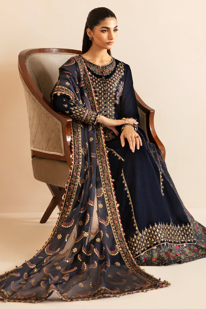 Jazmin 3PC Embroidered Velvet Suit with Embroidered Organza Dupatta (SYT-200)