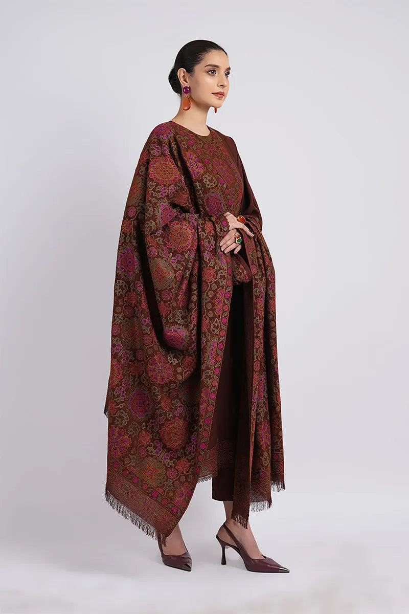 BAREEZE - UNSTITCHED 3PC DHANAK EMBROIDERED WITH DHANAK EMBROIDERED SHAWL (SYT-204)